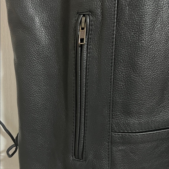CMC Black Leather Vest with Side Laces - Picture 4 of 16